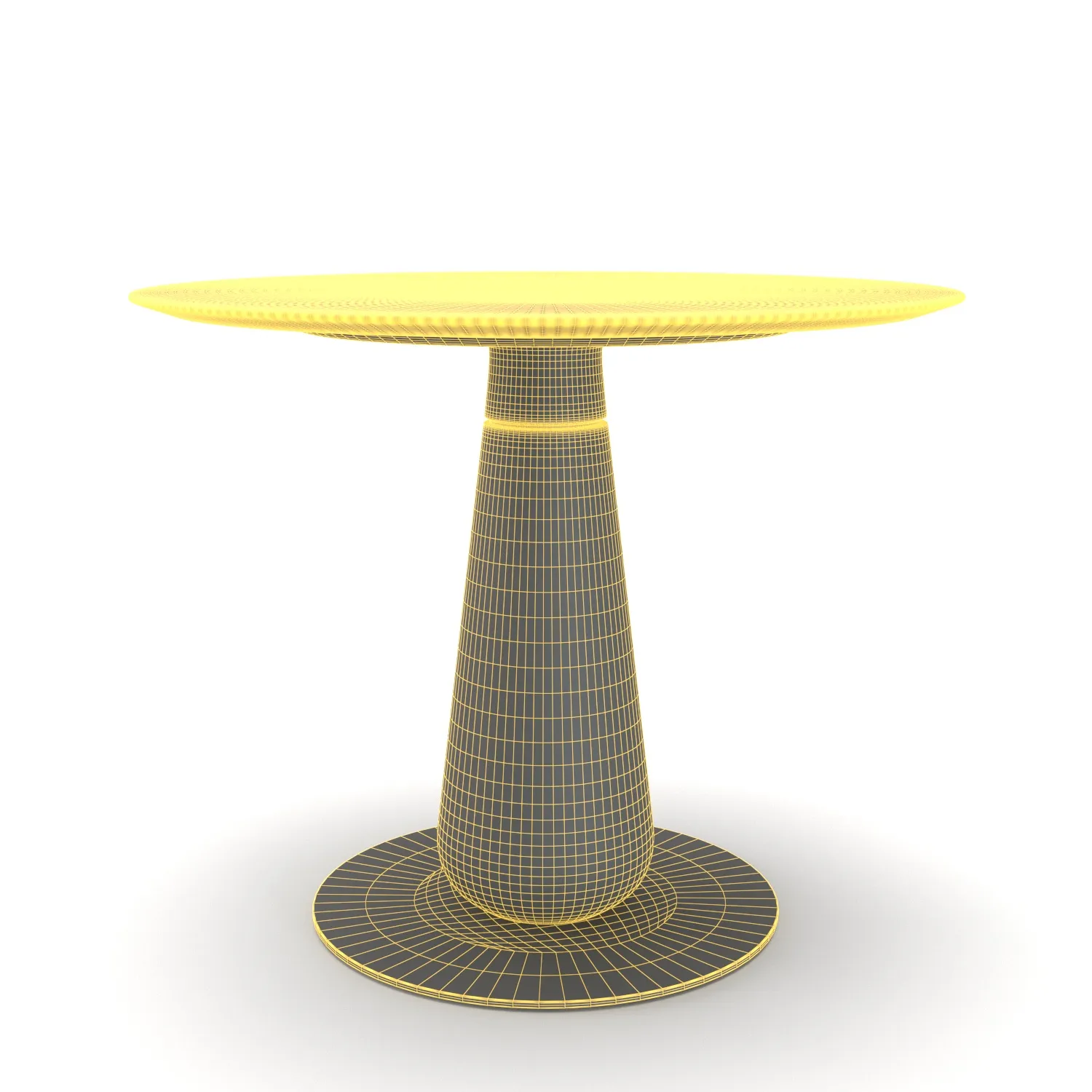 Wood And Metal Base With Top Stone Round Dining Table PBR 3D Model_07